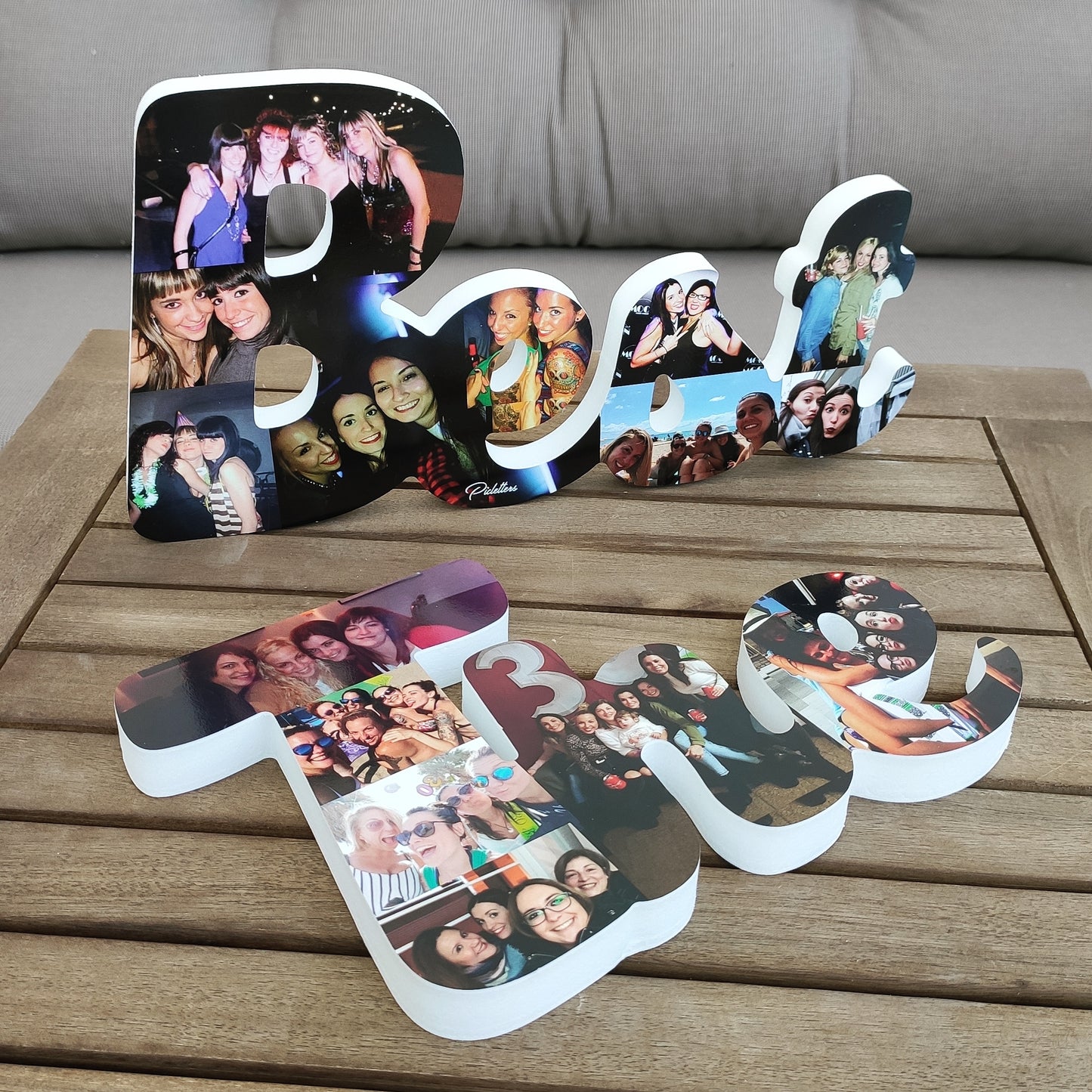 rótulos con fotografías