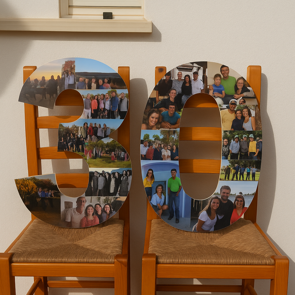 Número 30 con fotografías de 60 cm - Picletters