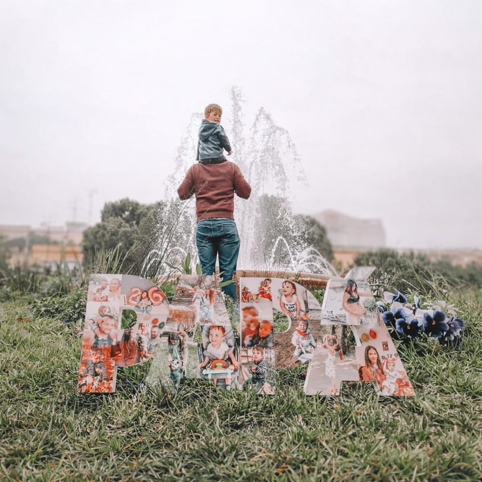 PAPÁ unido mayúscula con fotografías (DISEÑO PREVIO)
