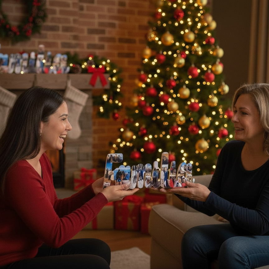 Familia con fotografías