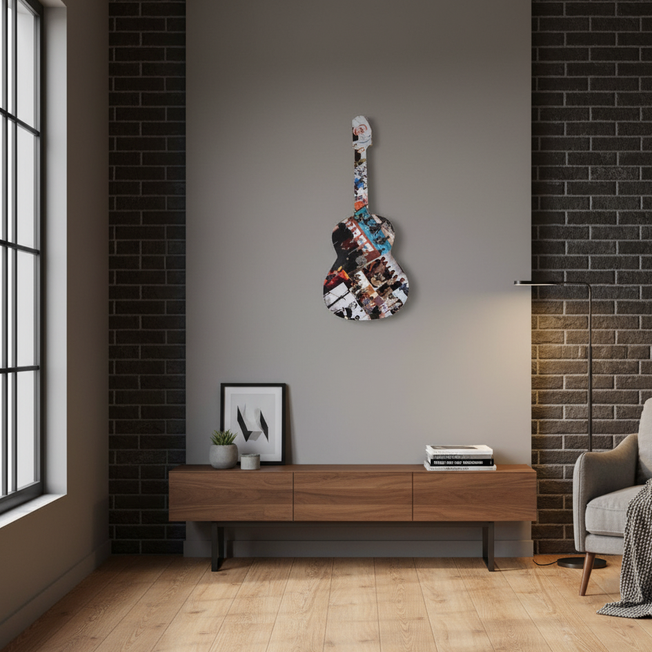 Guitarra con fotografías