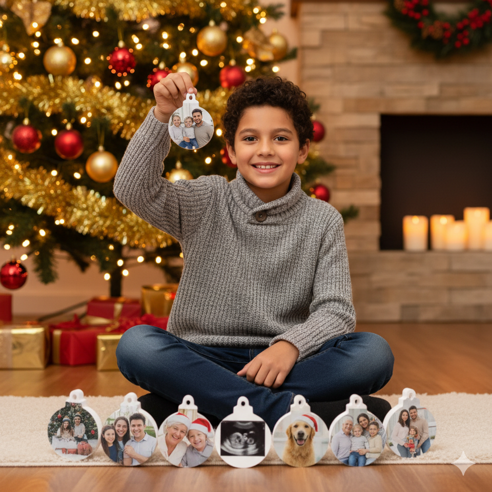 Bolas árbol de Navidad con foto (pack 8 unidades)