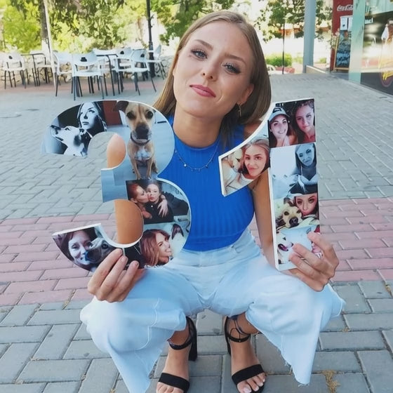 Número 31 con fotografías para cumpleaños - Picletters
