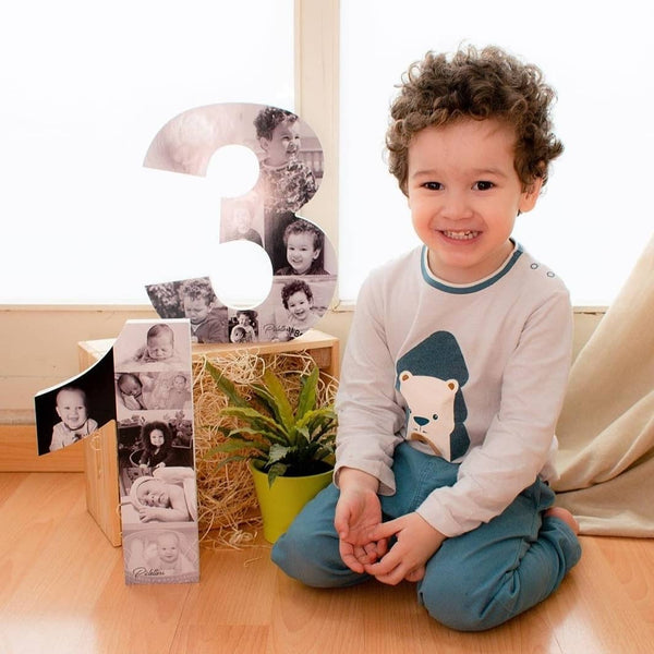 Número decorado con fotografías