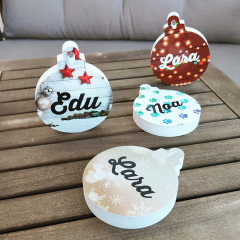 Bolas árbol de Navidad con texto (pack 2 unidades)